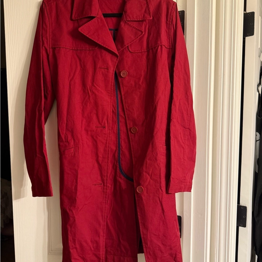 Old Navy Women's Crimson Trench Coat L - Picture 2 of 4
